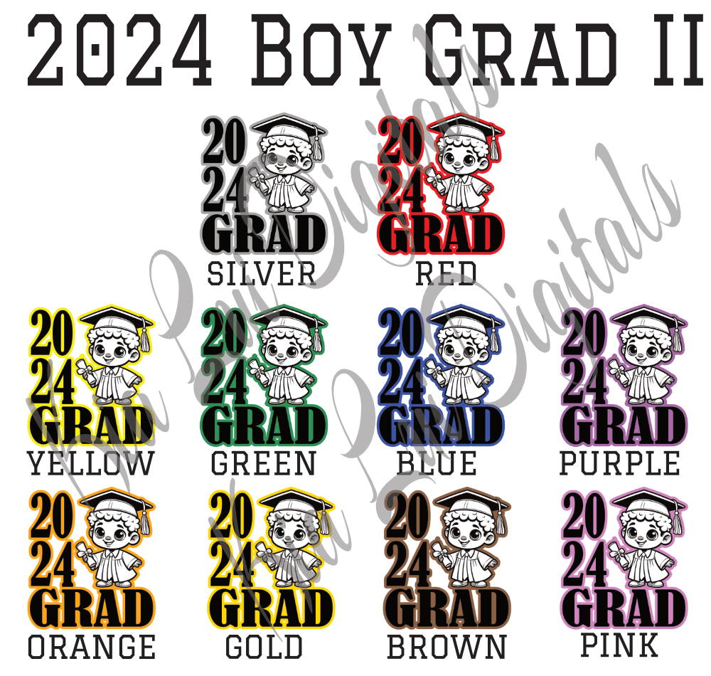 Decorative 2024 Boy Colorful Graduation II Plastic Cups - With Lids - Kia Lui Media