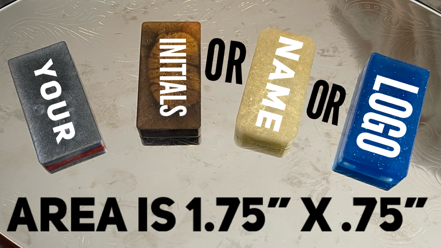 Dominoes - Playable Set of 28 - Personalized - Matching Colored Resin Box - Kia Lui Media